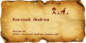 Korcsok Andrea névjegykártya